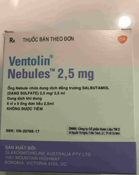 VENTOLIN NEBULES 2,5 MG/2,5 ML Tặng lẽ